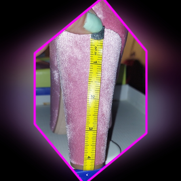 NOT JUST ANY PUMP Cotton Candy/Carnation Pink Sz 10 Block Heel Velveteen Velvet - Picture 9 of 9